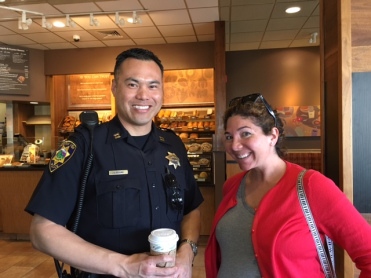 Coffee with a Cop 4 All smiles when coffee and community are involved!